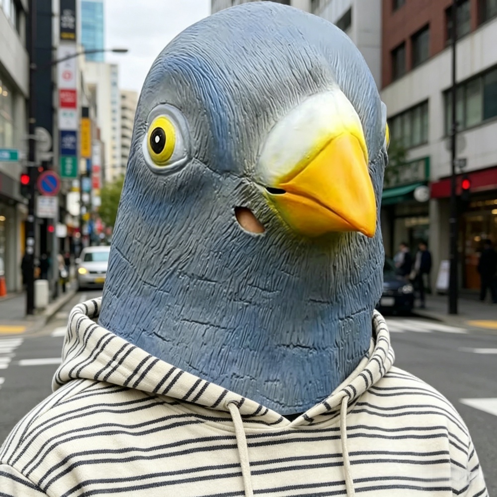 Skincare Pigeon - Tauben-Maskenkostüm Neuartiges Halloween-Kostüm Party-Vogelkopf Niedliche Lustige