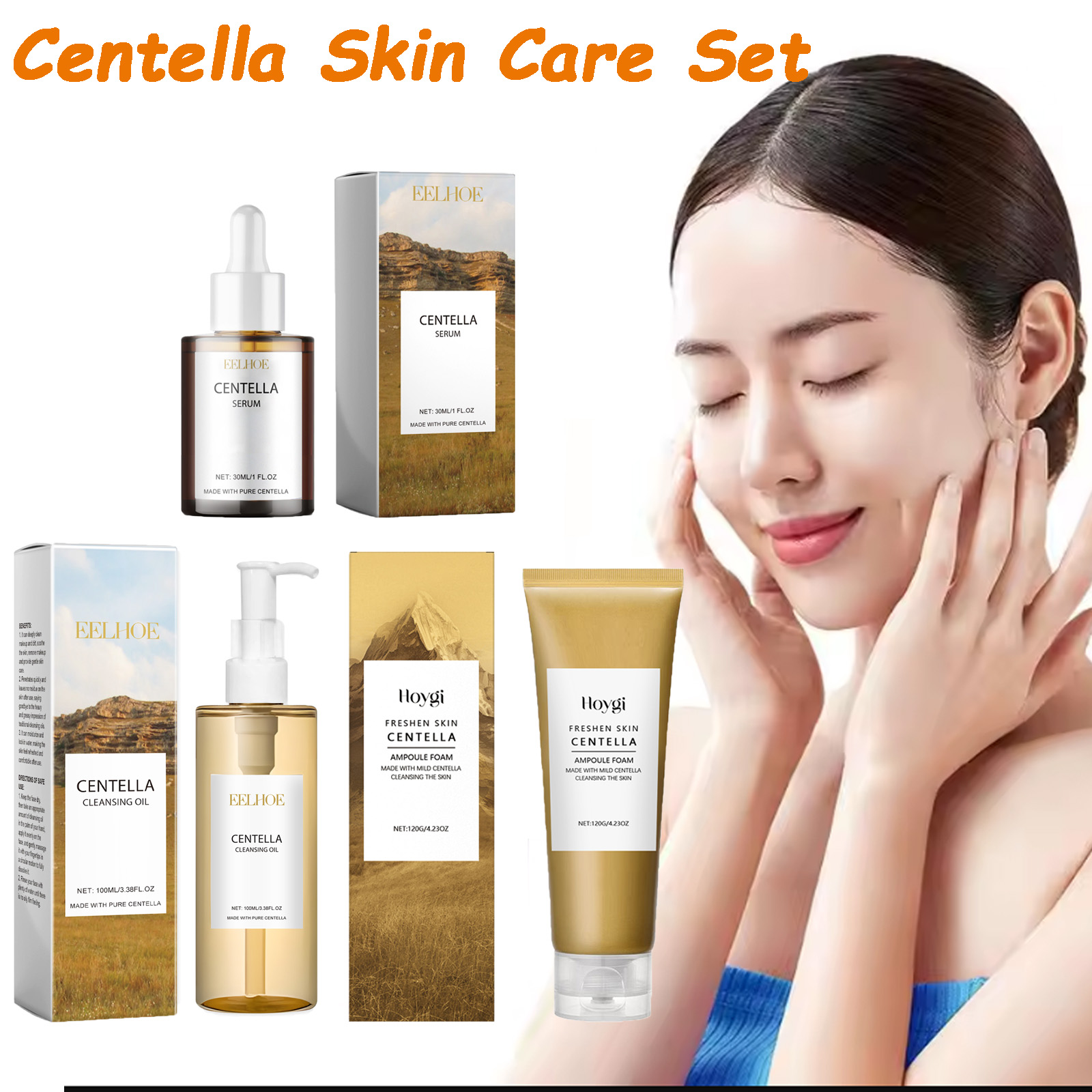 Salicylic Acid Cleanser - Centella Hautpflegeset Centella Serum Gesichtswasch-Reinigungsöl Gesichtspflegeset