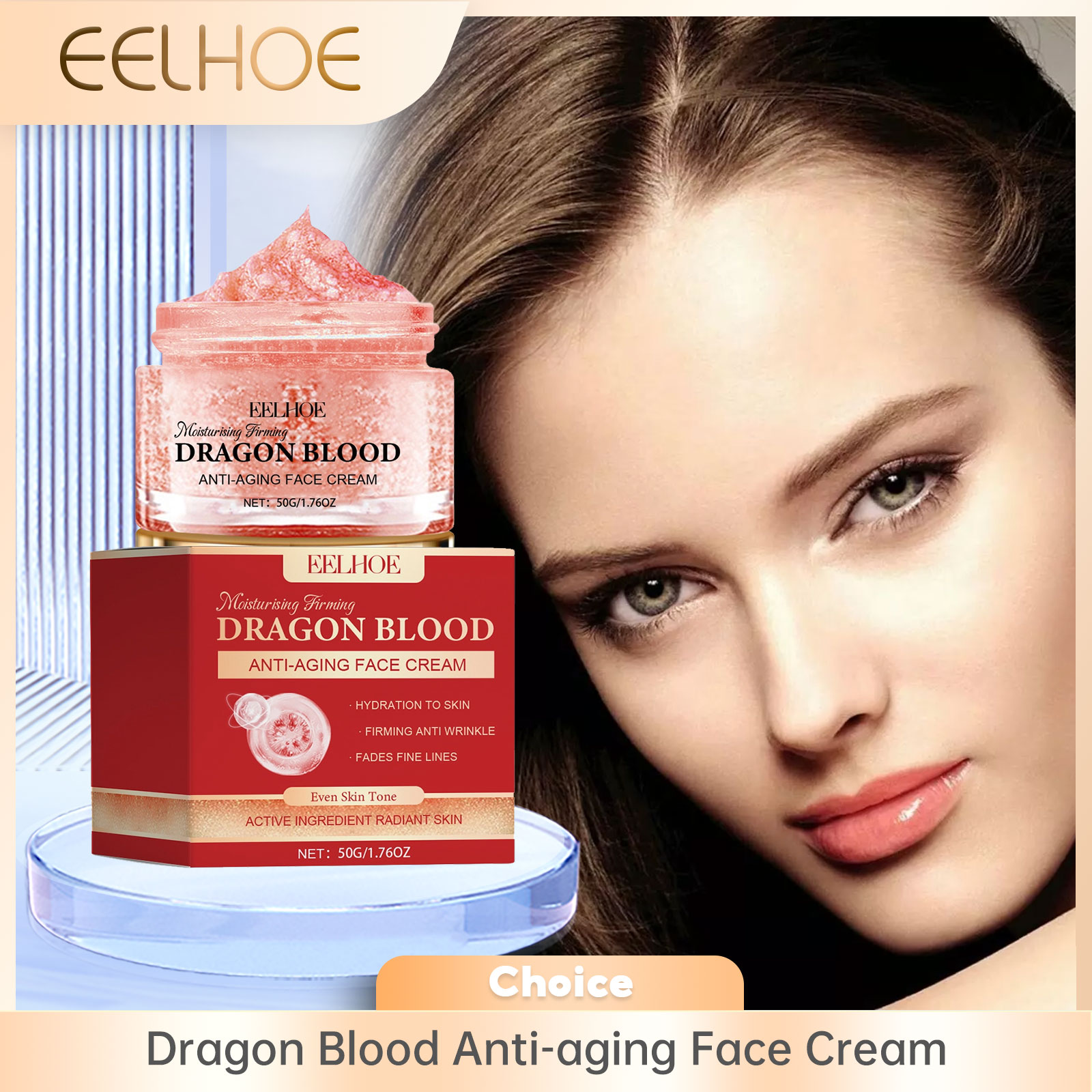 Skincare Glow - EELHOE Drachenblut-Gesichtscreme, porenschrumpfende Gesichtsverjüngung, nährende Hyaluronsäure,